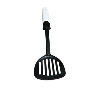 EKCO black white slotted spatula flipper turner Cooking Utensil vintage nylon
